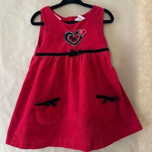 Vintage Corduroy Red Dress